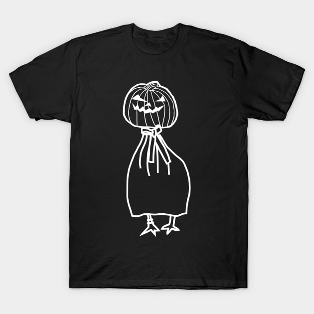 White Line Goose Steals Halloween Horror Costume T-Shirt by ellenhenryart